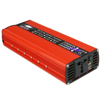 

2000W Dual Usb Car Power Inverter Dc 12V Ac 220V Power Conversion Solar Inverter Multifunctional Travel Power Supply Control