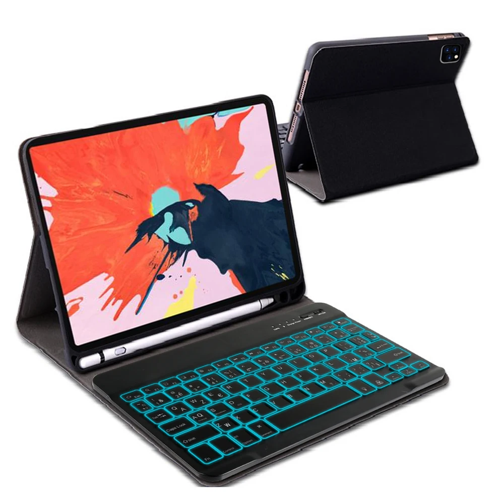

For iPad Pro 11 inch 2020 Case Bluetooth Keyboard Russian French Backlit Keyboard Cover for iPad Pro 11 inch 2020 Pen Holder