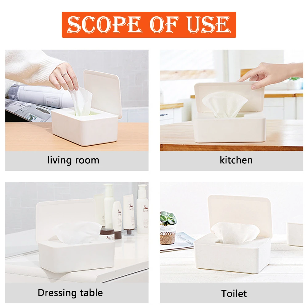 Wet Tissue Box Desktop Seal Baby Wipes Paper Storage Box Household Plastic Dust-proof With Lid Tissue Box For Home Office