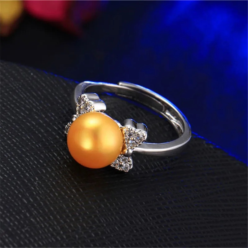 Dainashi, 925 пробы, серебряное кольцо с бантом и цирконием, хорошее ювелирное изделие, элегантное кольцо из настоящего пресноводного культивированного жемчуга, вечерние кольца, подарок