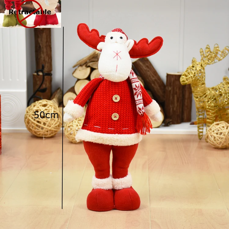 Большие размеры Рождественские куклы выдвижной Санта-Клаус снеговик лося игрушки рождественские фигурки Рождественский подарок для ребенка красный орнамент с рождественской елкой - Цвет: elk 207