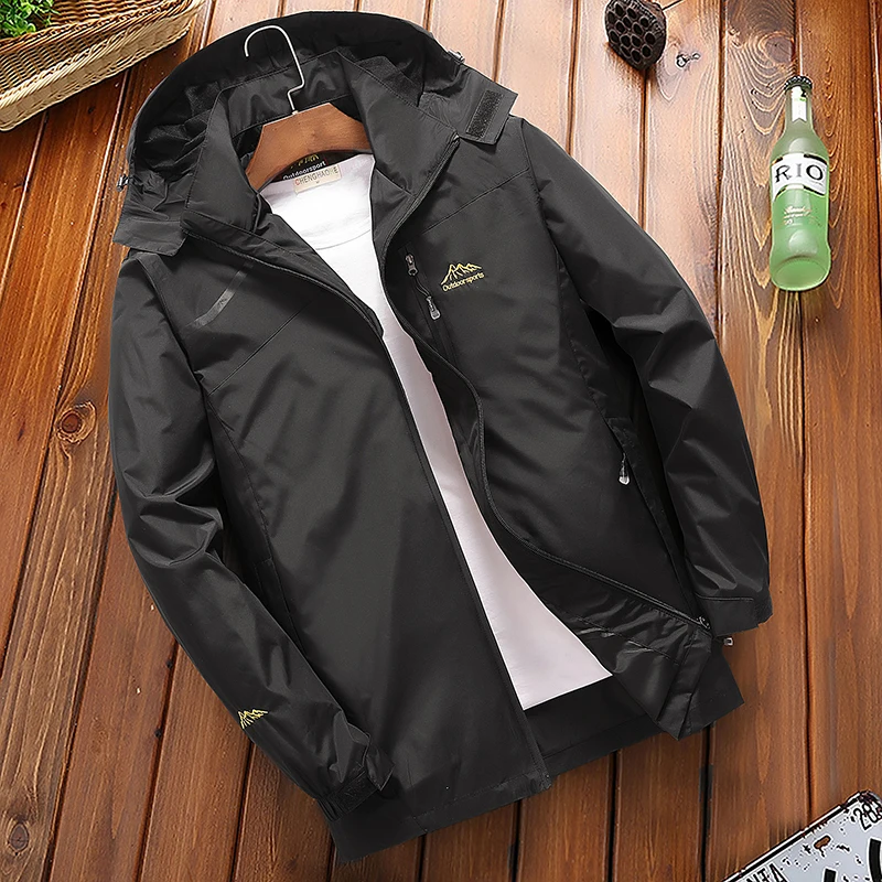 Zogaa мужская повседневная водонепроницаемая куртка весна осень туризм ветронепроницаемый Бомбер куртка мужской ветрозащитный плащ с капюшоном пальто