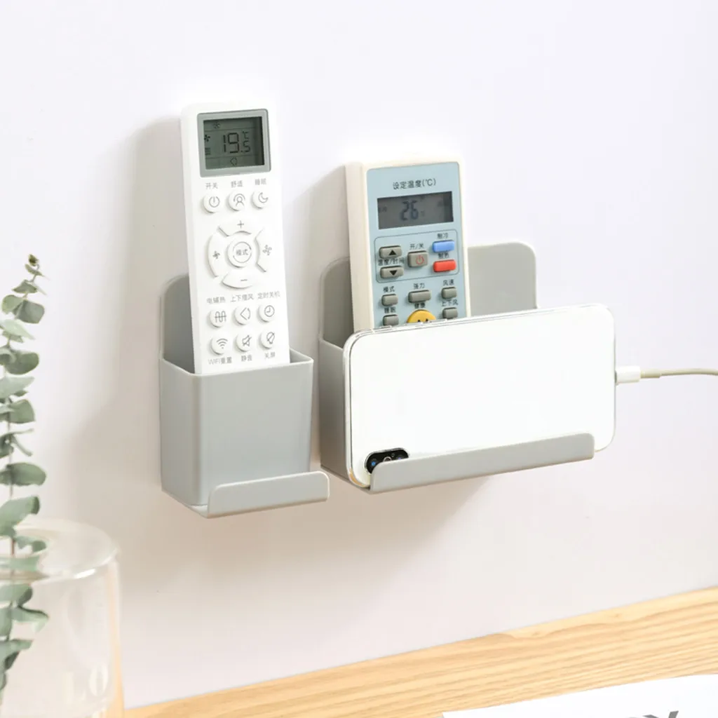 

Free Punch Remote Control Wall Hanging Rack Practical save space Home Bedroom mobile phone Remote Control Shelf Organizer