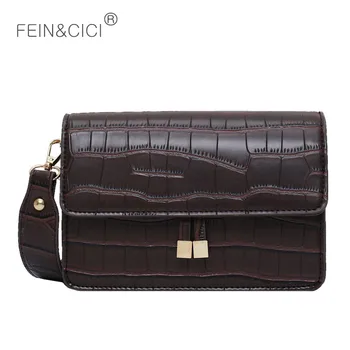 

Box bag animal print alligator leather flap bag women vintage messenger crossbody bag 2020 spring summer new