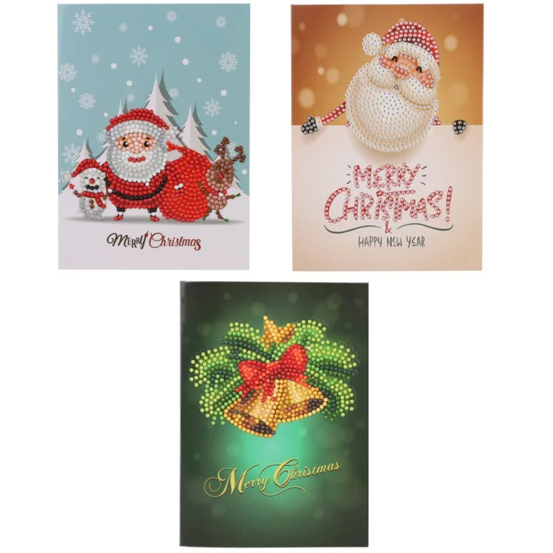 3pcs (26x18cm) Поделки животные праздник приглашения карты Алмазная Живопись Вышивка крестом карты Хэллоуин Рождество День рождения алмазная живопись приглашение 3 шт - Цвет: 3pcs (26x18cm)