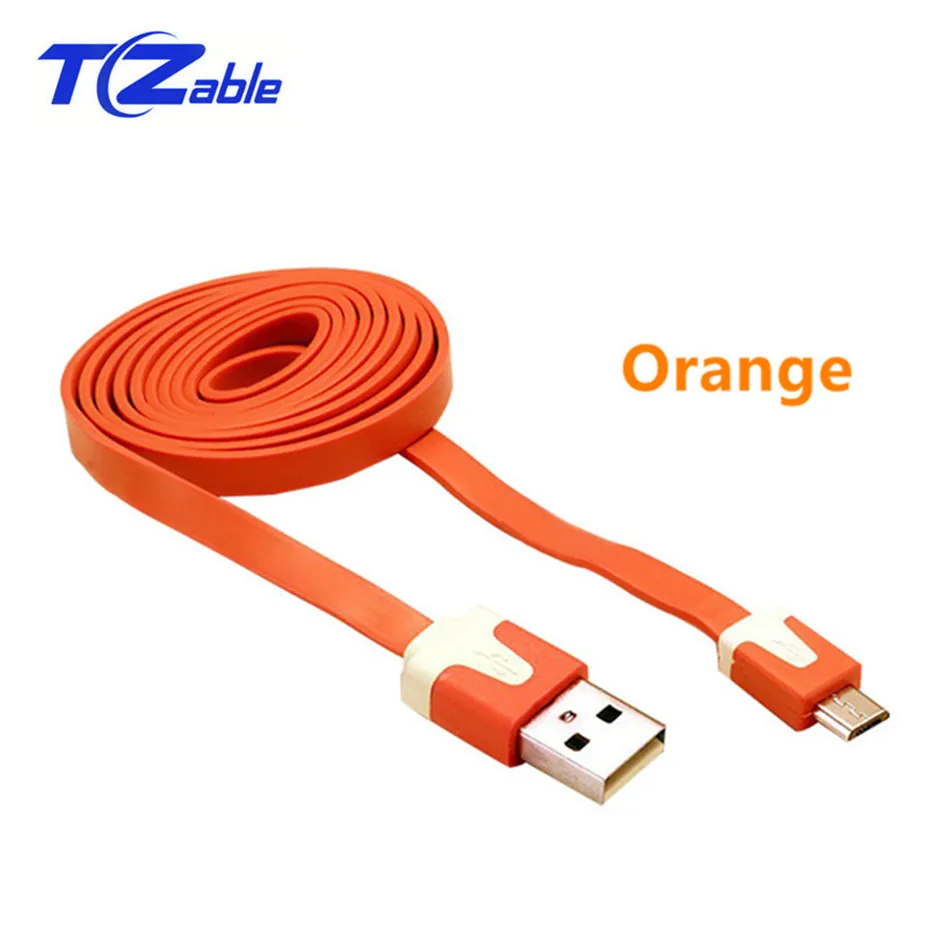 Micro USB кабель 1 м кабель для зарядки и передачи данных с провод шнур зарядное устройство через Micro USB кабель для samsung для Xiaomi LG Android кабель для мобильного телефона - Цвет: Orange
