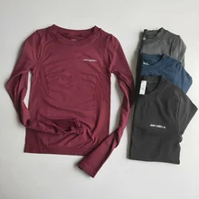 Женская спортивная футболка для фитнеса бега, женские эластичные мягкие спортивные топы с длинными рукавами для йоги, быстросохнущие рубашки