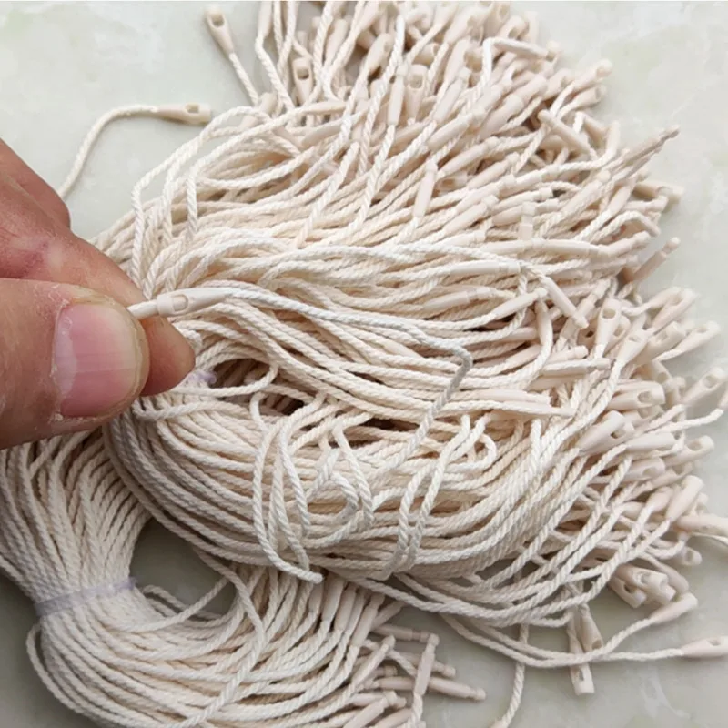 Clothing Accessories 100pcs Beige Hang Tag Rope String Snap Lock Pin Loop Tie Fasteners 8 inches Garment Accessories