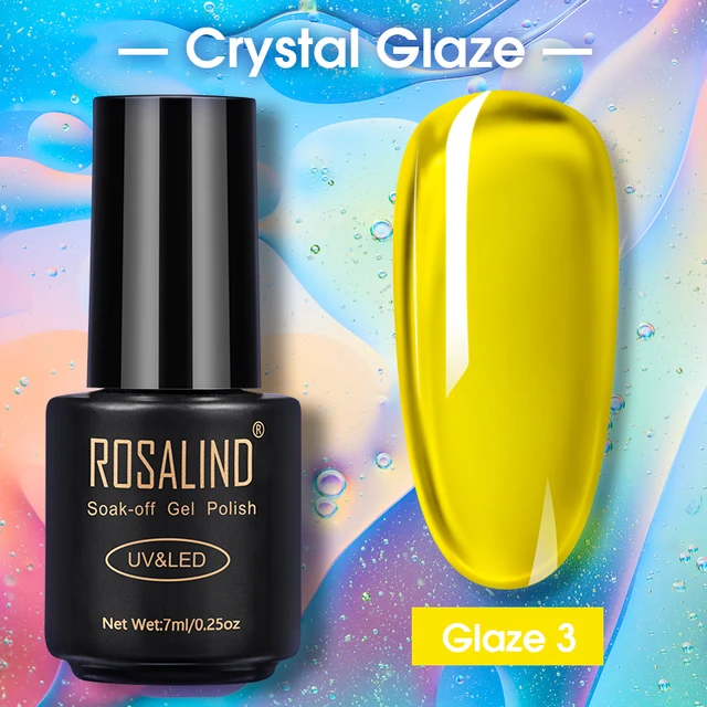 ROSALIND Nail Gel Polish Neon Luminous Hybrid Varnish Manicure Semi Permanent UV Gel Nail Art Base Top Coat Gel Nail Polish New RAQ07