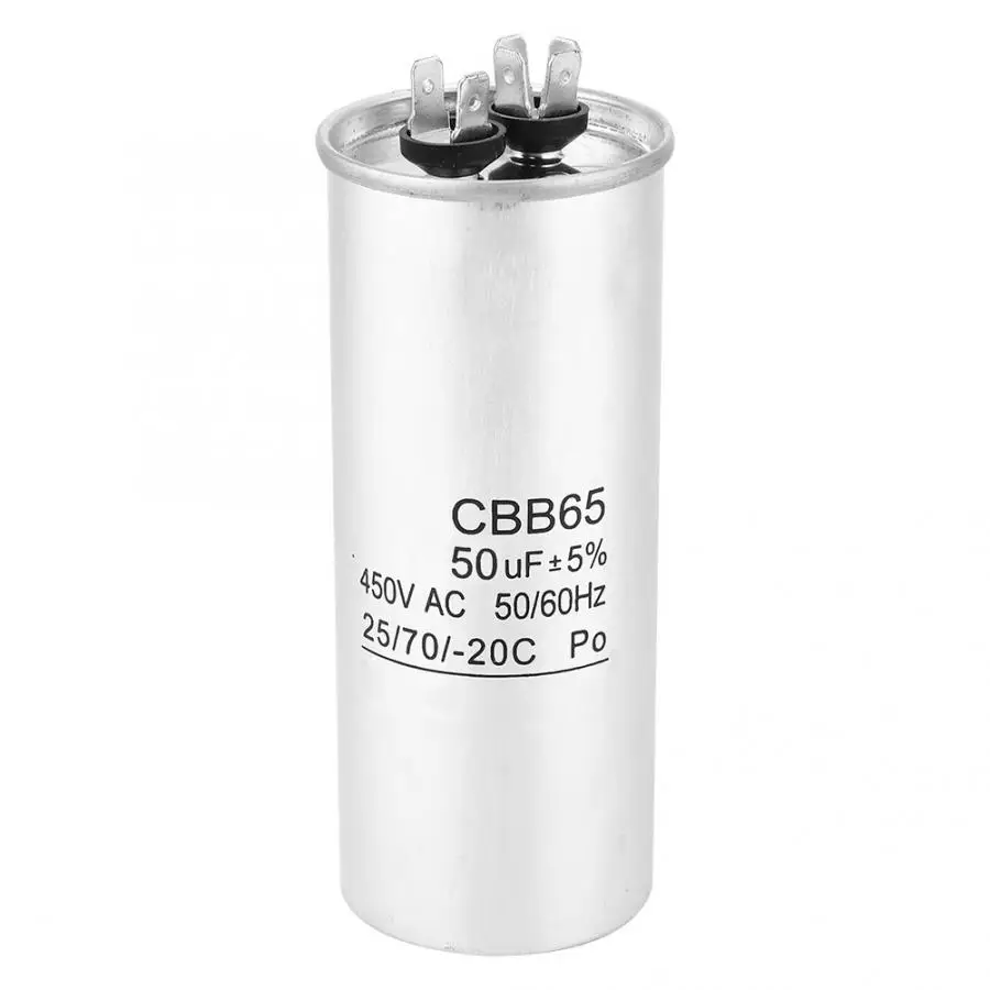 CBB65 450V 50 мкФ Конденсатор Пусковой двигатель Homopolar электролитический конденсатор для кондиционирования воздуха