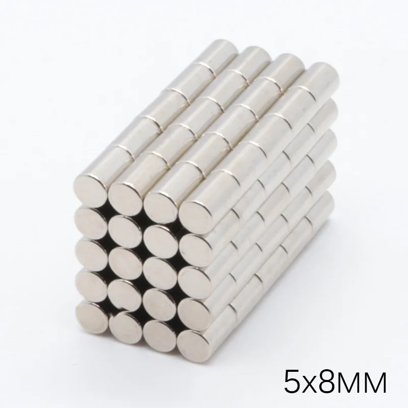 200 шт. 5x8 мм Неодимовый Постоянный магнит N35 диаметр 5X8 Сильные Магниты Диск NdFeB