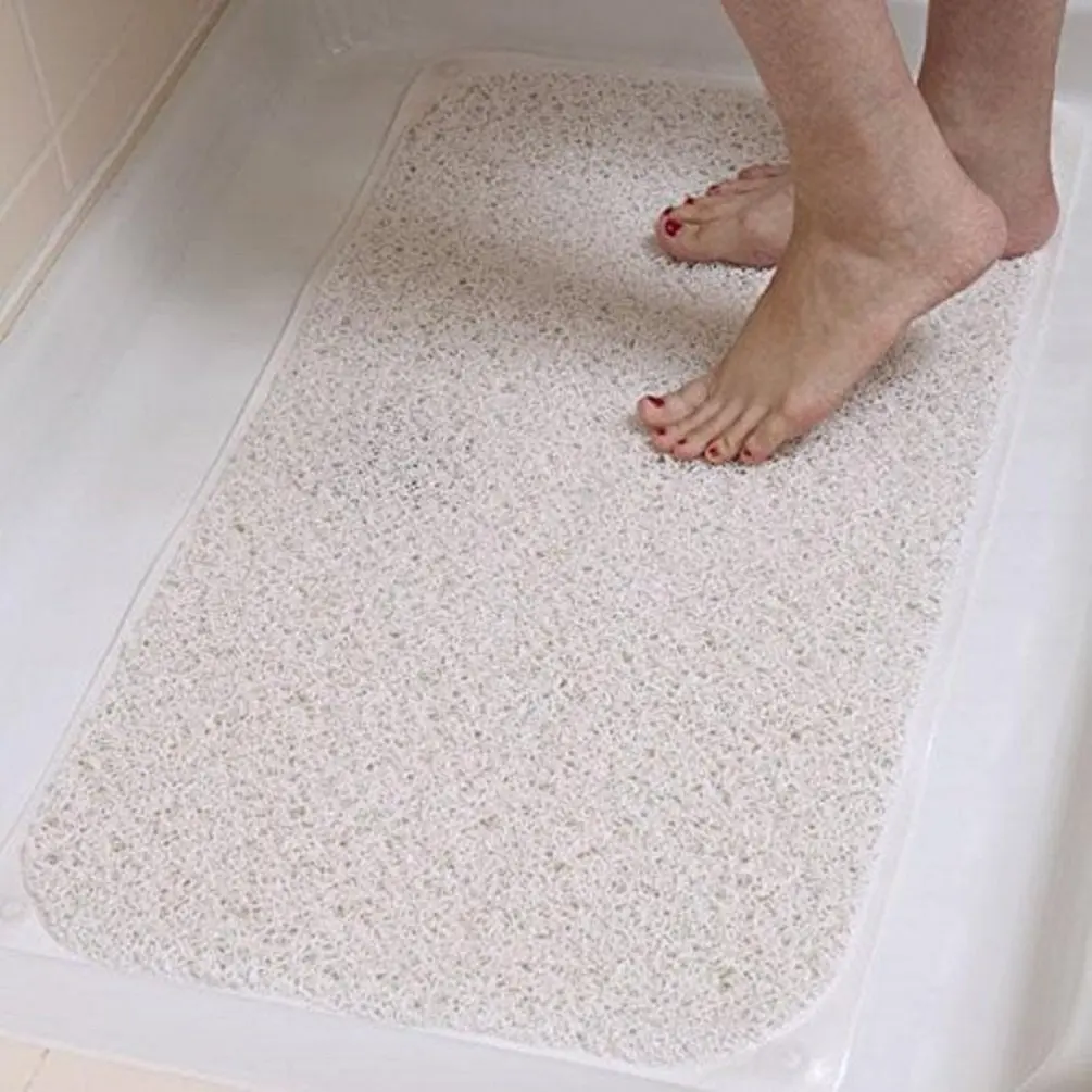 Loofah Shower Mat Non Slip PVC Loofah Bathroom Mats for Wet Areas 53 x 53cm Non Slip Bath Mat Comfort and Improved Stability White Square Shower Mat