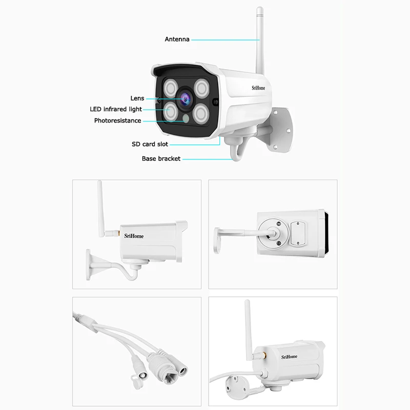 SriHom SH024 H.265 3.0MP  IP ī޶ Ʈ ߿   ī޶ HD Ѿ   Wifi ķ