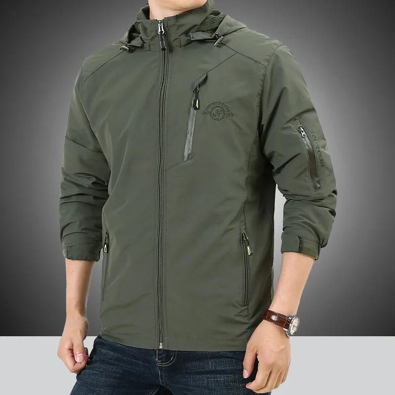 

Spring And Autumn New Style Jacket Men's Outdoor Casual Loose And Plus-sized Raincoat Jacket Windproof Waterproof Coat Clothes 5