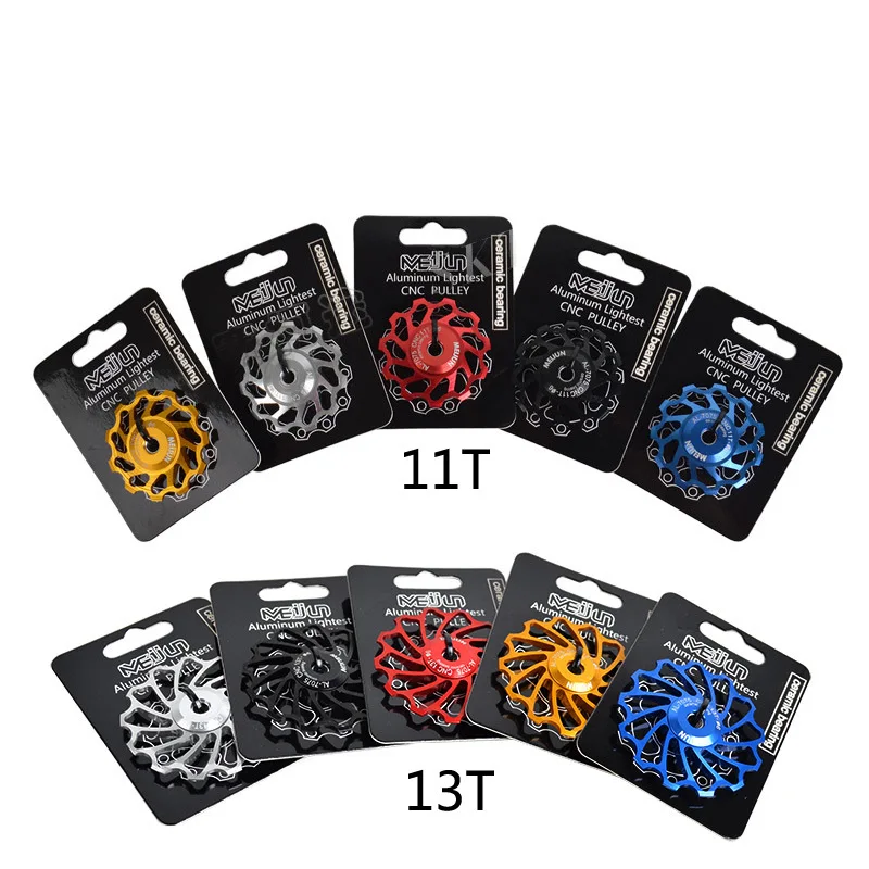 2 Pezzi Meijun Bicicletta Ceramica Deragliatore Posteriore Jockey Ruote 11T 13T Mtb Road Bike Jockey Puleggia Cuscinetto Cnc