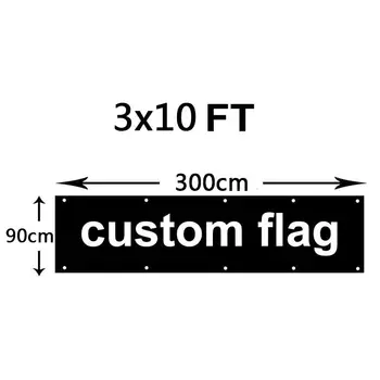 

Banner Custom 3x10FT Print Your Logo With Brass Grommets Company Advertising Durable Material Factory Direct