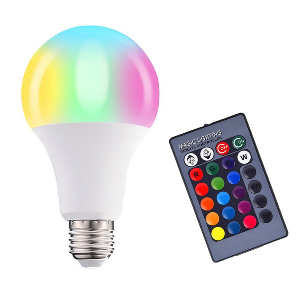 Magic RGB Bulb Led Light E27 B22 AC85-265V 16 Colors Changing Remote Control Smart Lighting Dimmable Lamp 3W 5W 10W 15W LED | Лампы и