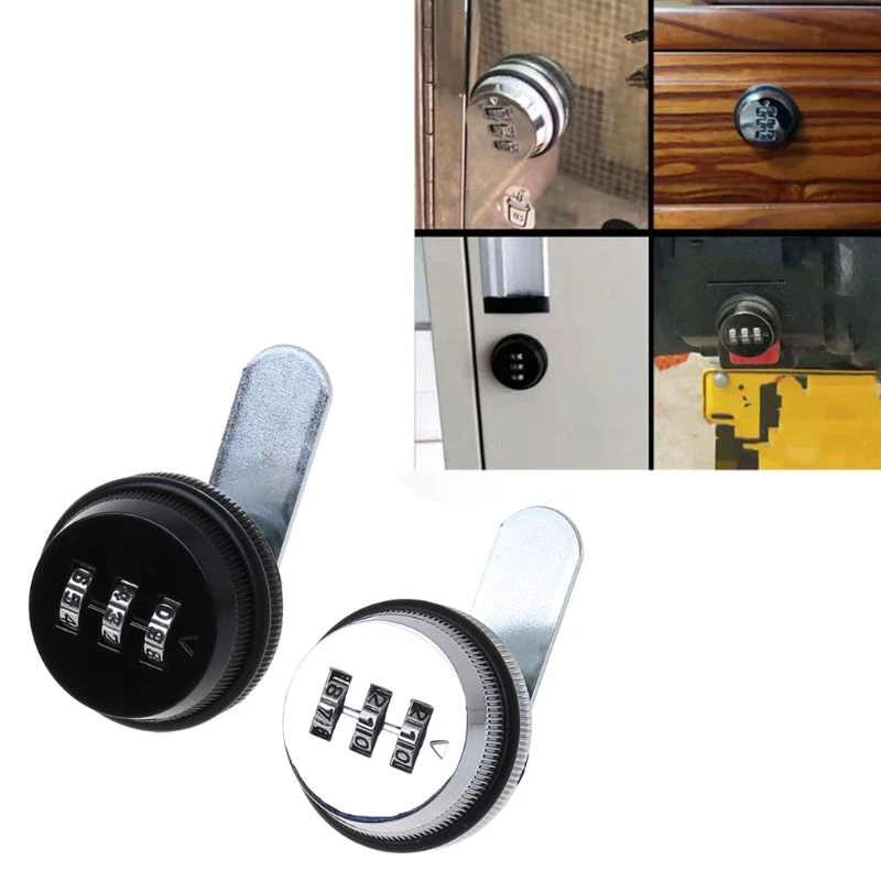 3Digit Combination Mailbox Lock 7/8" Rotary Tongue Cam Lock for Cabinet Drawer
