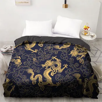 

3D Printed Custom Design Duvet Cover Quilt Comforter Blanket Case Covers Bedding Set 230x220cm Black Glod Home Textile