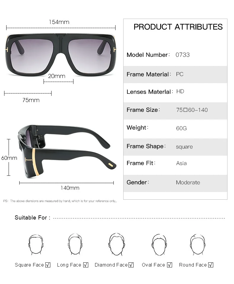Fashion Oversized Sunglasses High Quality Vintage Sunglass Women Luxury Brand Shades For Men Big Goggles UV400 Sunglasses