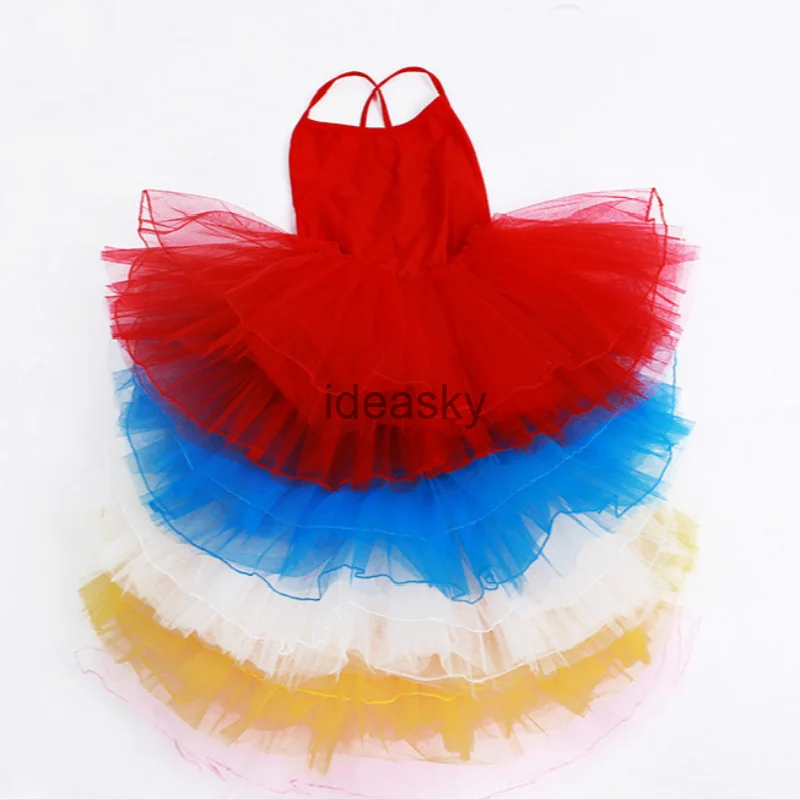 Swan lake gymnastics leotard for girls ballet tutu skirts dress kids sleeveless lyrical dance costumes children lycra jumpsuit