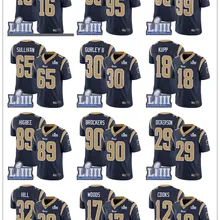 Супер Rams Bowl Лос-Анжелес Джерси 16 Джаред Гофф 30 Тодд Герли II 99 Аарон Дональд все Прошитые американские футбольные майки
