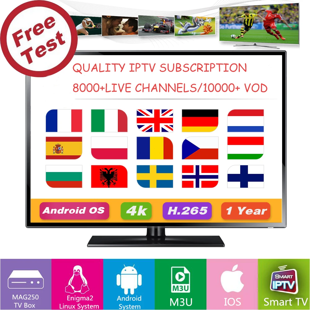 Подписка на IPTV 4K HD/Español/Portugal/UK/US/French/Netherlands/Sports/Adult/Android/IOS/Mag/m3u/VLC 10000 + Live channel/VOD |