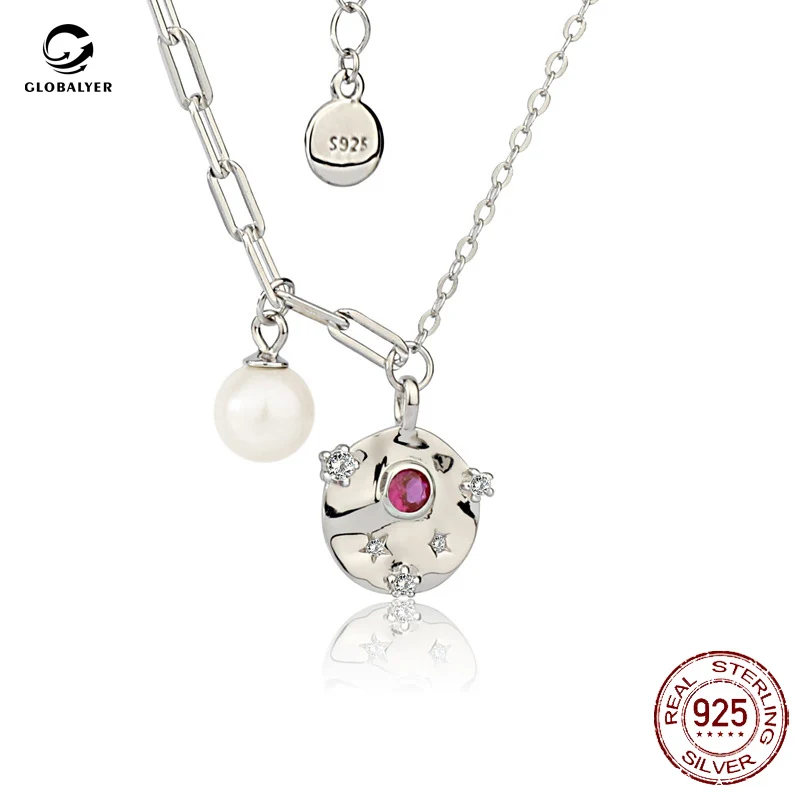 

New Japanese and Korean style Fresh water Pearl Necklace Female S925 Silver Jewelry Fashion Simple Silver chain 737