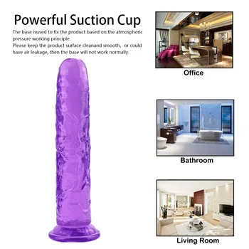 Erotic Soft Jelly Dildo Anal Butt Plug Realistic Penis Strong Suction Cup Dick Toy for Adult G-spot Orgasm Sex Toys for Woman 4
