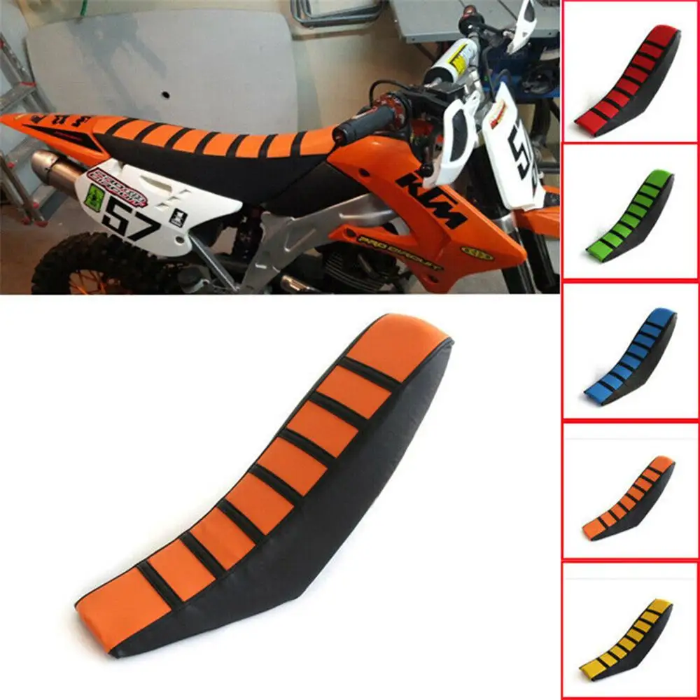 Universal Gripper Soft Motorcycle Seat Cover Rib Skin Rubber Dirt Bike Motorcycle Striped