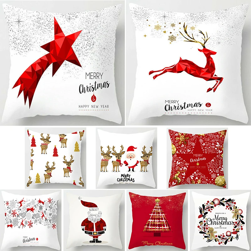 

18x18" Christmas Pillow Case Sofa Car Throw Cushion Covers Home Decor No Inner for living room bedroom office car
