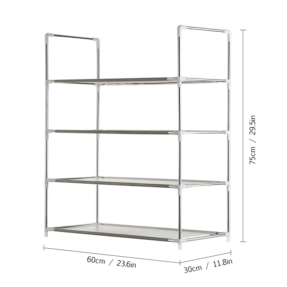 4/5/6 Слои s стойка для обуви Организатор полка мульти Слои держатель для хранения обуви, обувные коробки стекируемые Полки Полка для обуви стенд - Цвет: Grey 4-Tier