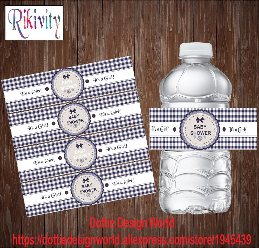 Rikivity 20 шт. Baby Shower It's A Boy Custom бутылка для воды этикетки вина шампанского обертка