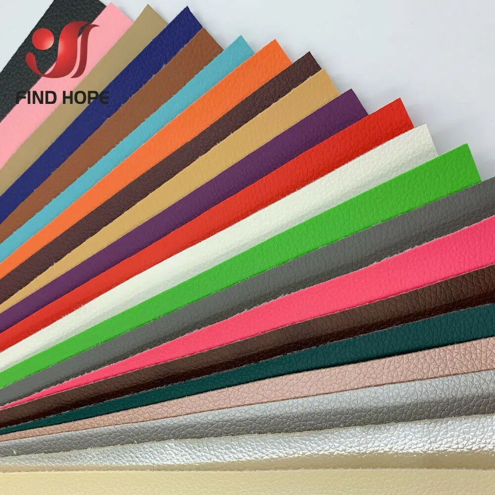 By Metre 100*135cm Litchi Leatherette PU Faux Leather Fabric Vinyl Car Upholstery Bag Sofa Earring Sewing DIY 39*54inch