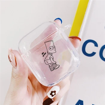 

Cartoon Cute Simpson Transparent Silicone Soft Shell for Apple Airpods Wireless Bluetooth Earphone Case
