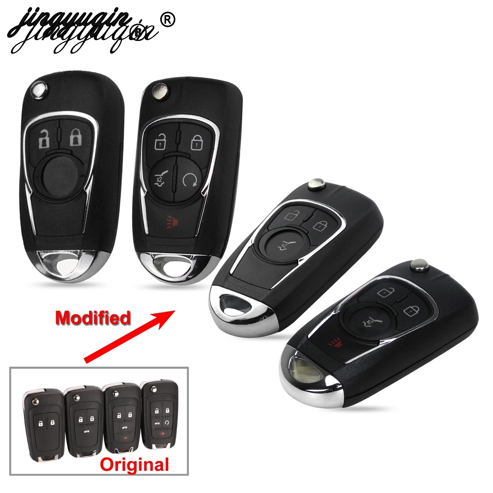 Jingyuqin 10 шт. модифицированный флип-чехол для ключей Chevrolet Cruze Buick VAUXHALL OPEL Insignia Astra J