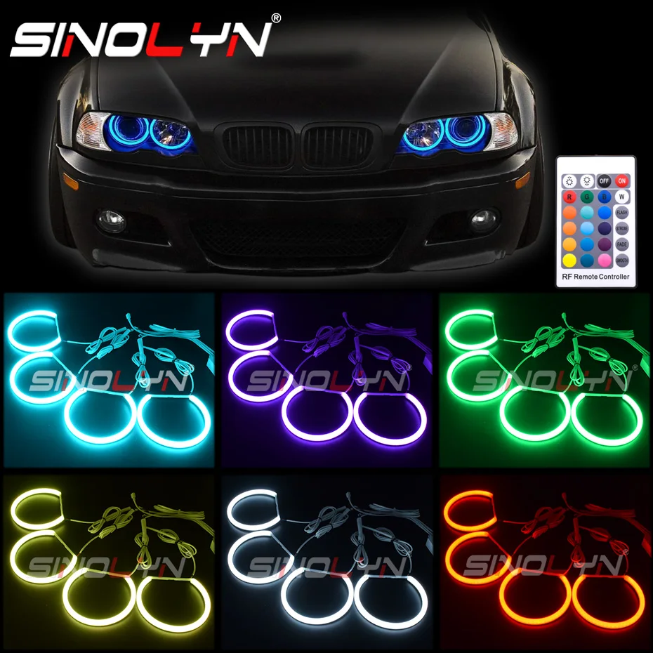 Rgb Cotton Angel Eyes Per Bmw E46 M3 E36 E39 Sedan/Wagon/Coupe Headlight Drl Halo Light App Accessori Per Auto Compatibili Con Bluetooth