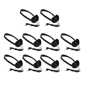 

10 Pieces In-Line Classroom Learning Headphones Wired Headphones Headphones