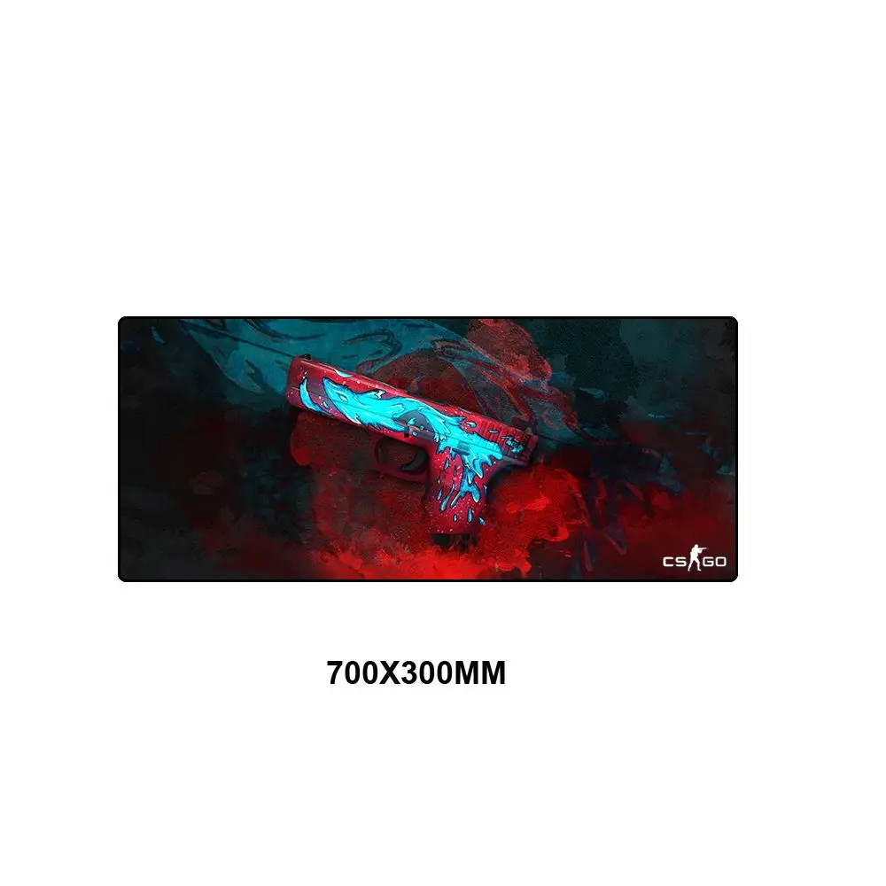 SQ-002 Коврик для мыши CS GO, дизайнерский коврик для мыши, скоростной коврик, резиновая клавиатура, игровая большая, XL, геймер, CSGO, черный, 700x300 мм, для ноутбука, ПК - Цвет: SQ-002