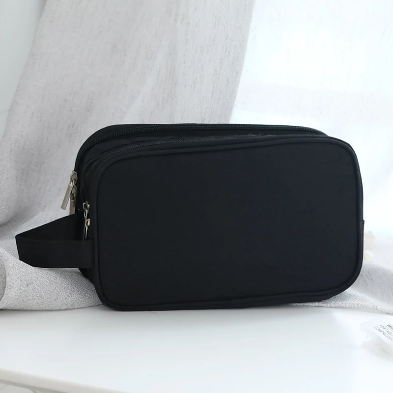 Black-Toiletry bag HMUNII три слоя Водонепроницаемый Для женщин Косметическая сумка-Органайзер для путешествий, сумочка, косметичка Для мужчин сумочка для умывальных принадлежностей многофункциональные аксессуары для путешествий - Цвет: Black-Toiletry bag