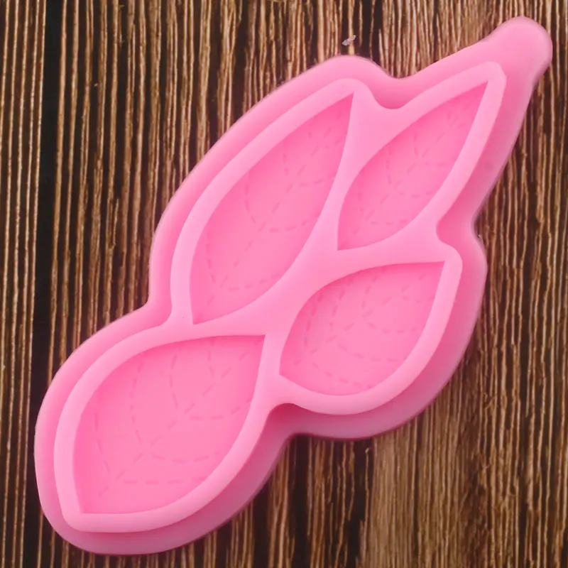 Stitched Leaves Silicone Molds Flower Cupcake Topper Fondant Cake Decorating Tools Candy Polymer Clay Chocolate Gumpaste Moulds