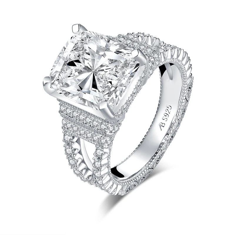 AINUOSHI, модное 925 пробы Серебряное 6.0ct кольцо для помолвки с подушкой и огранкой, имитация бриллианта, свадебные ювелирные кольца, подарок