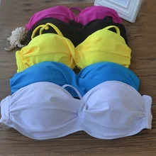 Occidental Secret женское микро-Бикини Холтер Бикини Топ Лето Ruched пуш-ап Твердые спортивные сексуальные купальники для девушек бюстгальтер с подушечкой