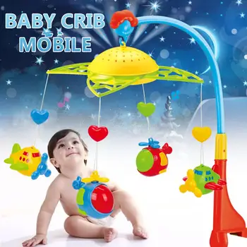 

Plastic Baby Crib With Lights Relaxing Music Musical Crib Mobile With Ceiling Light Projector Nursery Toys For Babies
