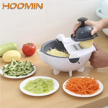 

Multifunctional Manual Vegetable Cutter Drain Basket Shred and Slice Machine Potato Tomato Shredder Ginger Garlic Grater