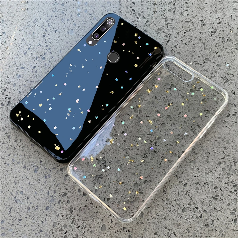 Gold Foil Stars Case For Huawei P20 P30 P10 P9 P8 Lite Pro Plus 2017 2019 Honor 10 9 8 20 20S Cover Shell | Мобильные телефоны и