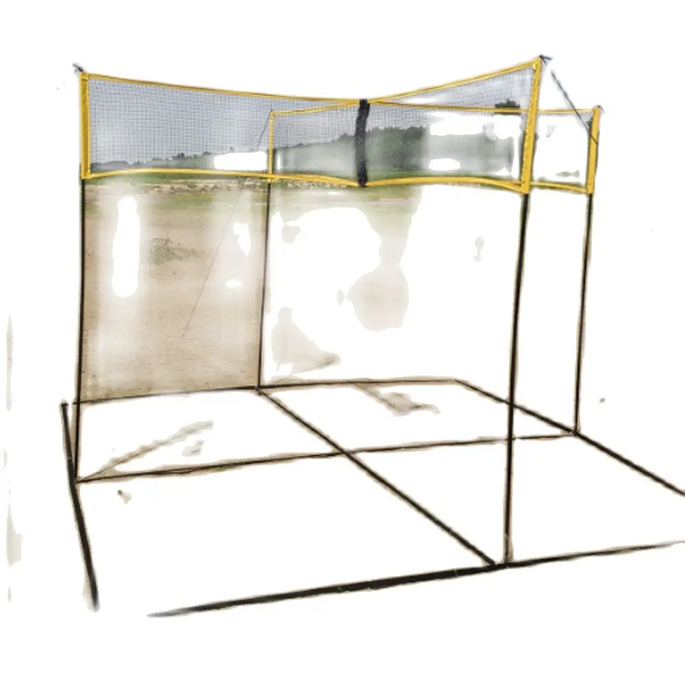 Factory high quality PE quadrangle volleyball net portable quadrangle cross beach volleyball net set
