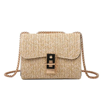 

Summer small bag lace straw bag 2020 Shoulder bagHandbags for Women's Trend The New Female handbags Phone bag Lock female bag
