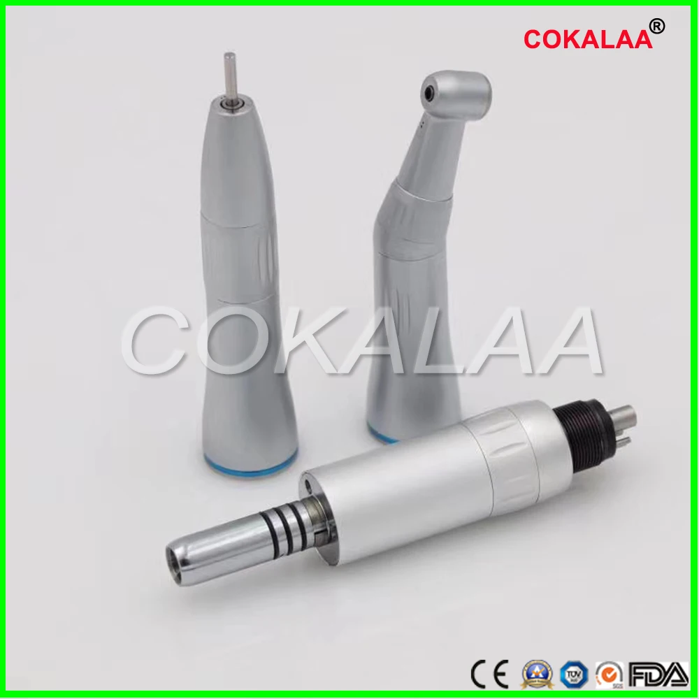 

COKALAA Dental Low Speed Handpiece Kit Air Turbine Straight Contra Angle Air Motor Inner Water Spray 2/4Holes Available