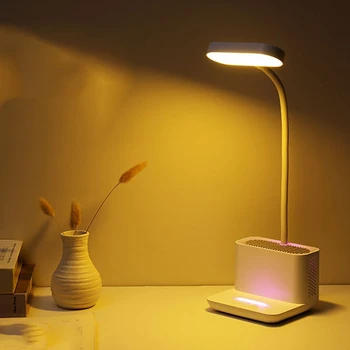 

USB Rechargeable Desk Lamps Negative Ion Air Purifier LED Desks Table Lamp Adjustable Intensity Reading Light Lamp 3 Modes